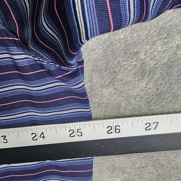 Mens Blue Pink Striped PGA Tour Golf Polo Shirt 1/4 Button Short Sleeve Size XXL - Picture 6 of 8